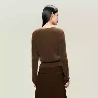 太平鸟 羽毛纱简约圆领针织衫 女款