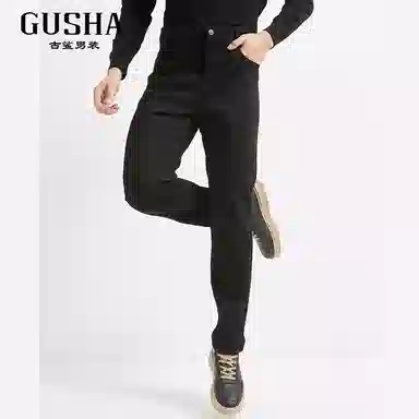 古鲨 耐磨潮流百搭通勤修身牛仔裤 男款