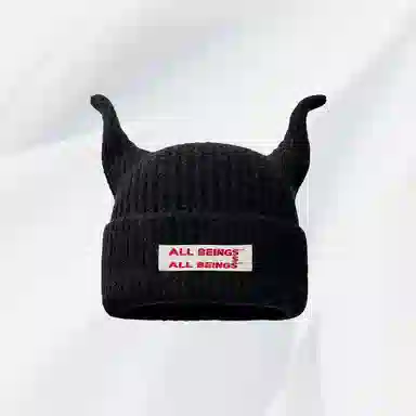 恩僾德 可爱搞怪触角针织保暖百搭显脸小护耳 聚酯纤维 绒线帽 男女同款情侣款