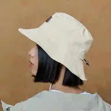 特步 休闲 聚酯纤维 渔夫帽 男女同款情侣款 米白