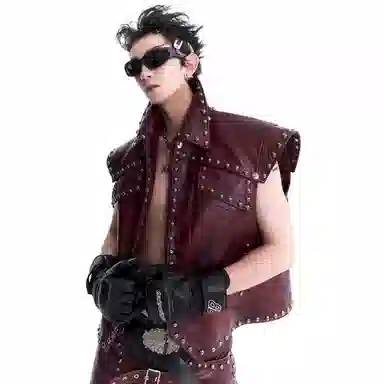 START EXCEED END Punk Studded Leather Vest