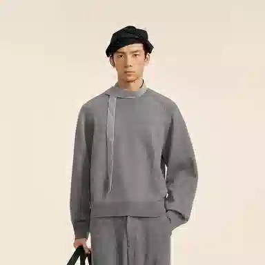 速写 纯色混纺宽松打底毛衣 男款