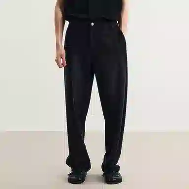 速写 夏季弯刀休闲宽松水洗做旧长裤牛仔裤 男款
