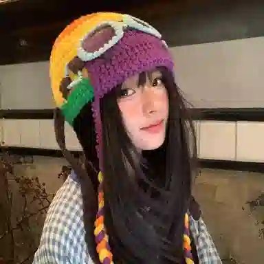 恩僾德 日系可爱针织小众高颜值显脸小保暖骑车小众百搭护耳潮流 聚酯纤维 雷锋帽 男女同款情侣款