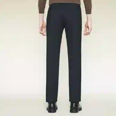 红豆 针织四面弹直筒保暖商务休闲裤 男款 藏青色