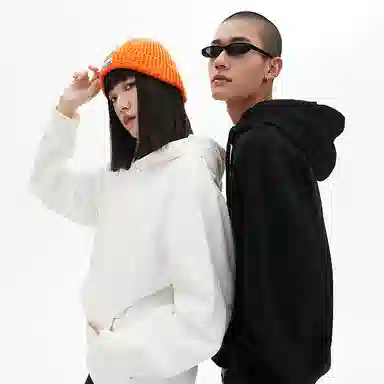 美特斯邦威 国潮纯色休闲宽松连帽卫衣 男女同款