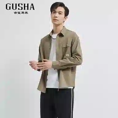 古鲨 宽松外套长袖衬衫 男款