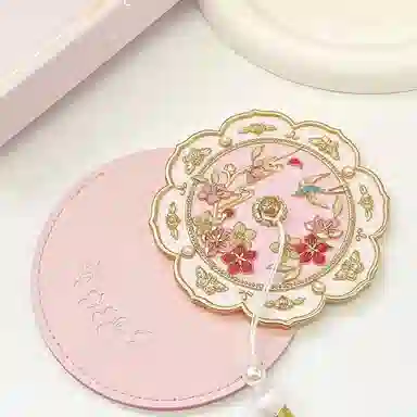 未来枫情 桃花镜手持化妆镜 古典