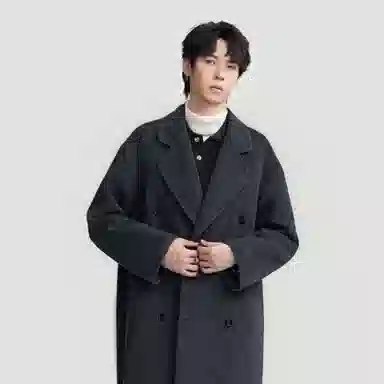 HERBEL Classic Double-Breasted Wool Coat