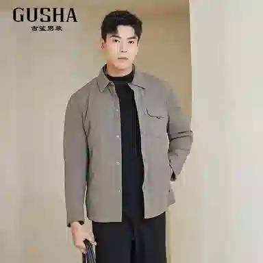 古鲨 时尚翻领时尚行政冬装羽绒服 男款