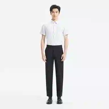 利郎 免烫易打理商务休闲纯色简约百搭莱赛尔夏季短袖衬衫 男款