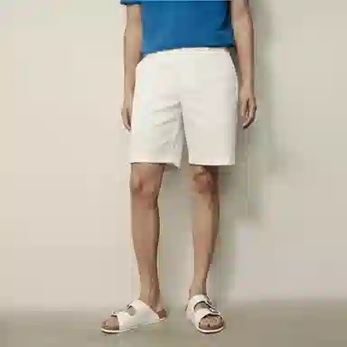 佐丹奴 韩国系列弹力棉纯色中腰梭织休闲短裤 男款