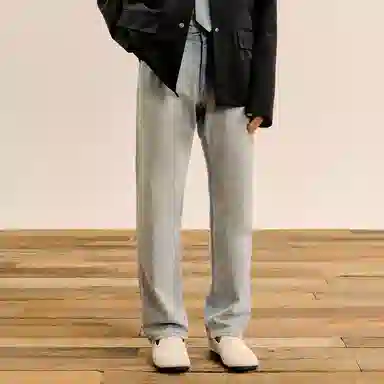 速写 纯色直筒时尚棉质牛仔裤 男款 牛仔洗兰