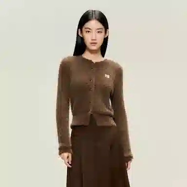 太平鸟 羽毛纱简约圆领针织衫 女款