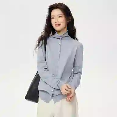 佐丹奴 羊毛混纺双面穿宽松高领针织衫 女款