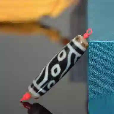 COUMILA Energy Master Six-Eye Dzi Pendant Black White Agate