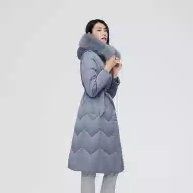 波司登 连帽有毛鹅绒长款羽绒服 女款