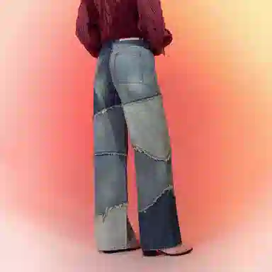 NO ONE ELSE Denim Wide-Leg Jeans