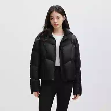 太平鸟 纯色保暖短款立领面包服羽绒服 女款