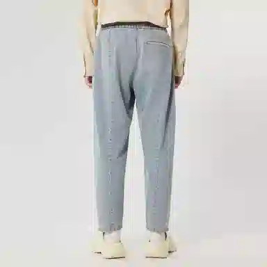 速写 宽松直筒长款休闲牛仔裤 男女同款 牛仔洗兰