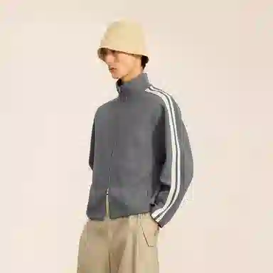 速写 宽松潮流休闲长袖立领拉链卫衣 男款