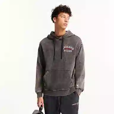 JACK JONES x NBA Chicago Bulls Hoodie Black Sand