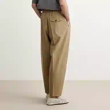 速写 纯色简约宽松通勤舒适百搭直筒休闲裤 男款