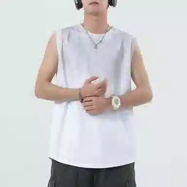 金盾 上衣服饰潮流圆领宽松无袖背心 男款