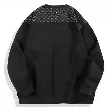 PEACEBIRD MEN Drawstring Crewneck Sweatshirt Black