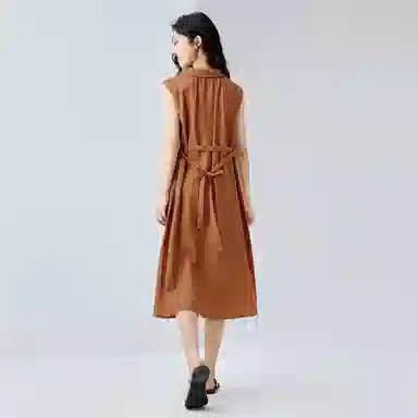 佐丹奴 两面穿绑带梭织背心无袖连衣裙 女款