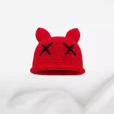 恩僾德 韩版可爱猫耳朵小众百搭高颜值保暖手工针织日系显脸小高颜值甜美包头 聚酯纤维 绒线帽 男女同款情侣款