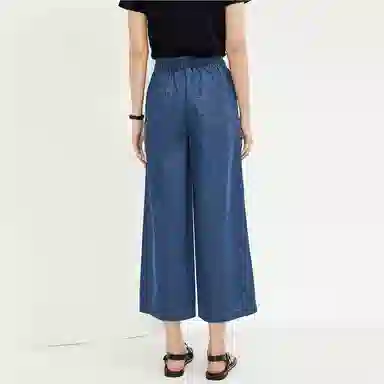 佐丹奴 纯棉薄松紧腰阔腿牛仔裤 女款