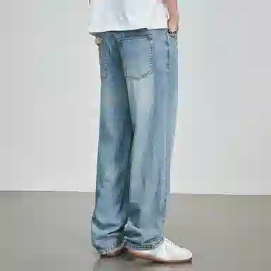 童先森 男直筒宽松垂感潮流潮牌牛仔裤 男款