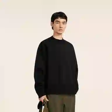 速写 羊毛混纺宽松纯色时尚套头圆领简约优雅毛衣 男款