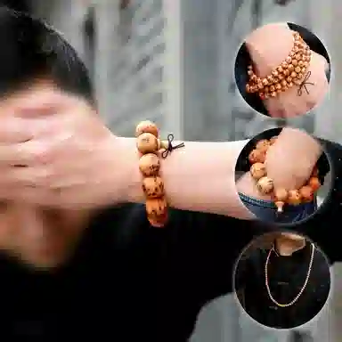 書卓 财富小圆满沪身 复古民族风大颗粒素珠 转运珠文玩念珠百搭饰品#好运 手链 崖柏 手串 男女同款情侣款