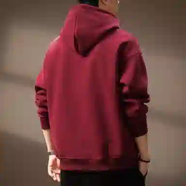 贵色 美式复古纯色简约刺绣重磅学院风潮流时尚百搭连帽休闲日常穿搭上衣卫衣 男女同款