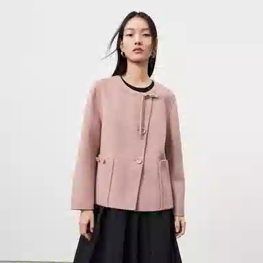 太平鸟 新中式短款双面呢小个子毛呢大衣 女款