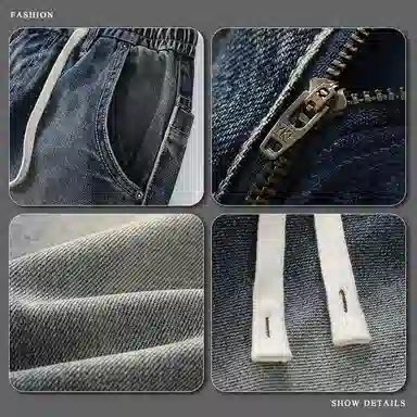 遨宇 美式复古经典潮流水洗极简风宽松直筒潮牌秋季休闲户外百搭阔腿长裤牛仔裤 男款
