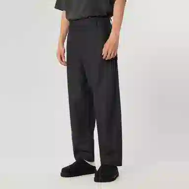 速写 纯色直筒宽松梭织休闲裤 男女同款 杂藏青