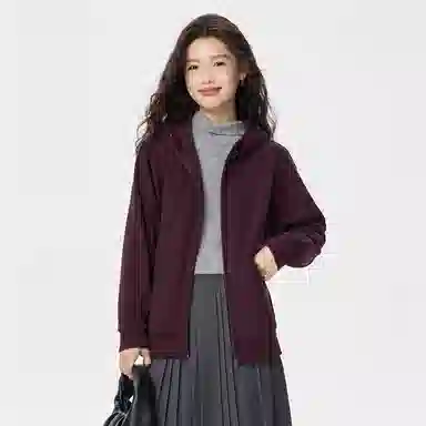 佐丹奴 宽松连帽开衫外套卫衣 女款