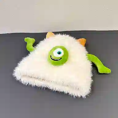 恩僾德 卡通搞怪小怪兽独眼仔加厚护耳 涤纶 绒线帽 男女同款情侣款