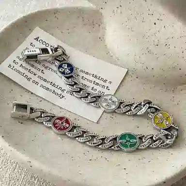 Xipan Wulu Caishen Cuban Chain Bracelet