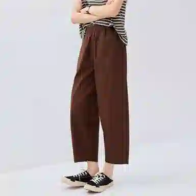 佐丹奴 茧型裤松紧宽松梭织九分裤休闲裤 女款