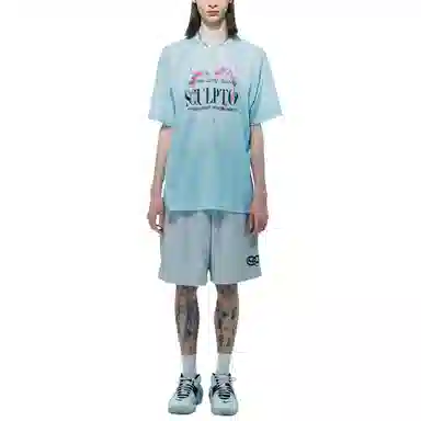 SCULPTOR Souvenir Mesh Tee Baby Blue T