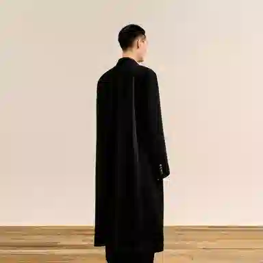 速写 戗驳领合体休闲舒适简约长款大衣 男款