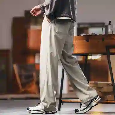 格蓝鹿 户外潮牌多巴胺色系宽松直筒垂感阔腿裤美式复古痞帅薄款速干休闲裤 男女同款