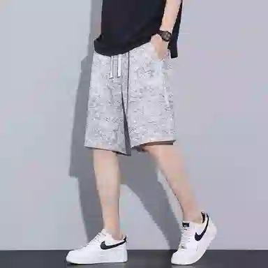 童先森 扎染夏季薄款纯色中腰五分裤休闲短裤 男款