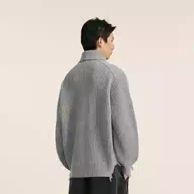 速写 破坏个性宽松时尚高领舒适毛衣 男款