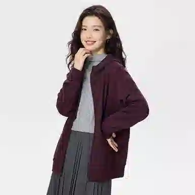 佐丹奴 宽松连帽开衫外套卫衣 女款