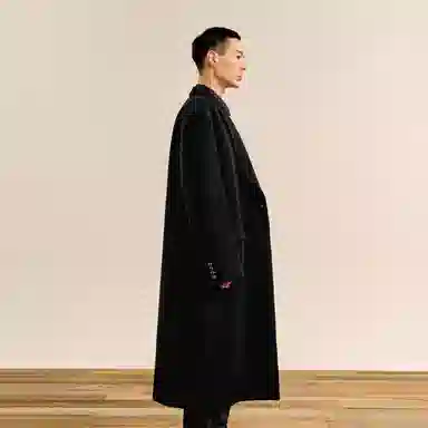 速写 戗驳领合体休闲舒适简约长款大衣 男款
